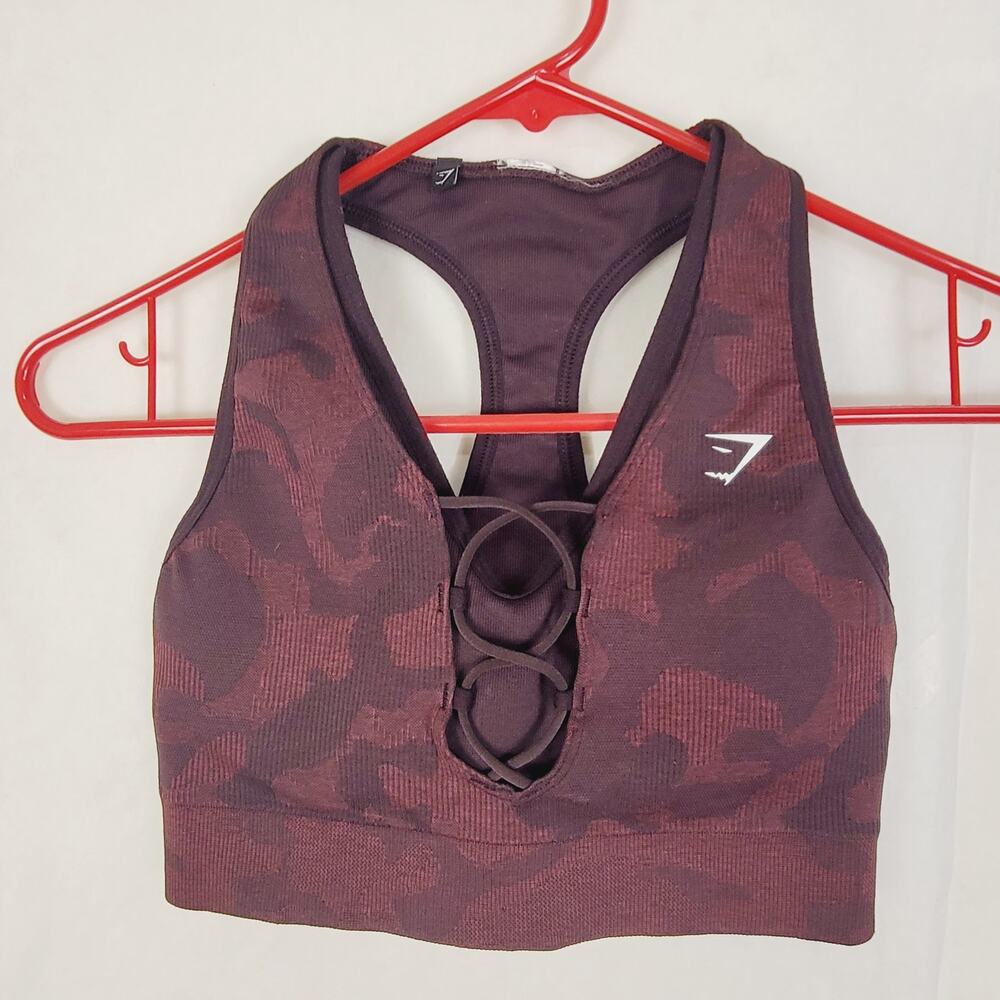 Gymshark Adapt camo seamless ribbed sports bra Size XS Gym Active Workout